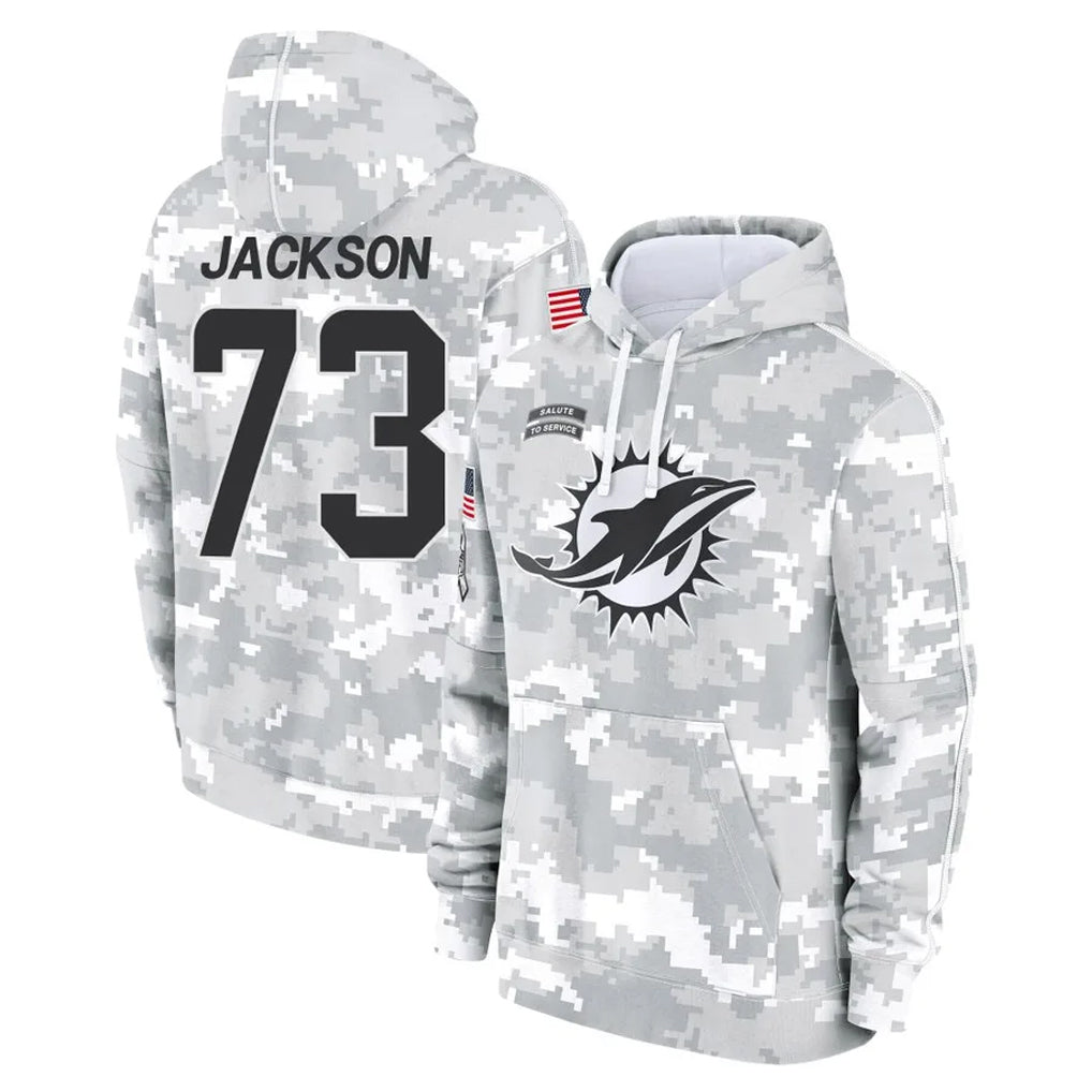 Parkc M.Dolphins #73 Austin Jackson Player Arctic Camo Salute to Service Hoodies Limited Game Stitched Jerseys