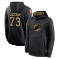 Parkc M.Dolphins #73 Austin Jackson Player Black Salute to Service Hoodies Limited Game Stitched Jerseys