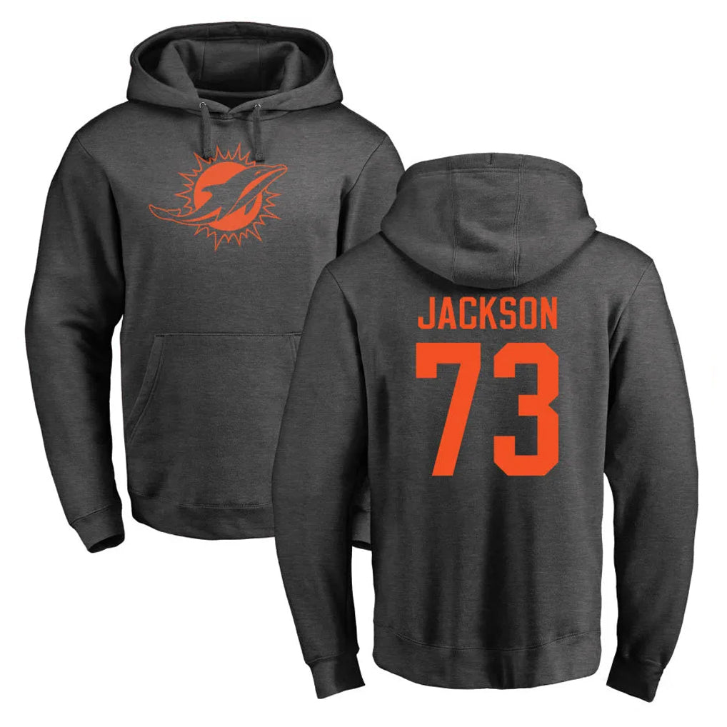 Parkc M.Dolphins #73 Austin Jackson Player Darkgray Pullover Hoodies Limited Stitched Jerseys