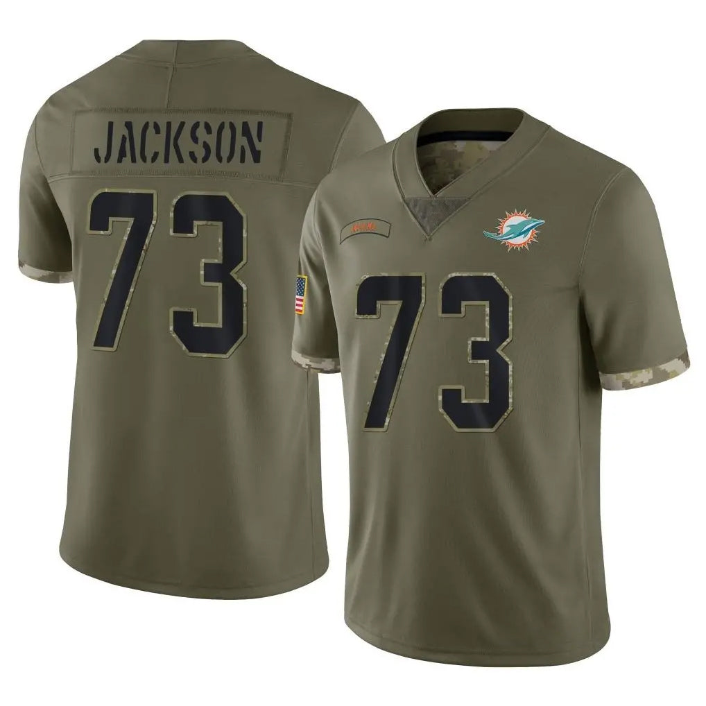 Parkc M.Dolphins #73 Austin Jackson Player Olive Salute To Service Limited Stitched Jerseys
