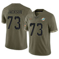 Parkc M.Dolphins #73 Austin Jackson Player Olive Salute To Service Limited Stitched Jerseys