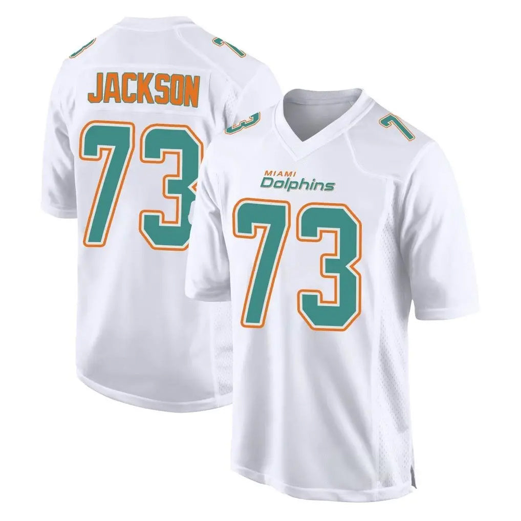 Parkc M.Dolphins #73 Austin Jackson Player White Fashion Home Game Stitched Jerseys