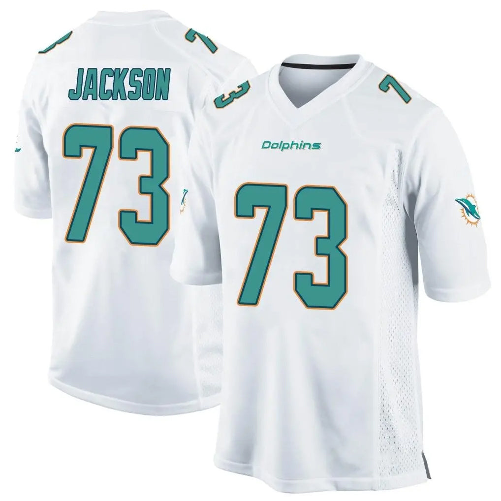 Parkc M.Dolphins #73 Austin Jackson Player White Home Game Stitched Jerseys