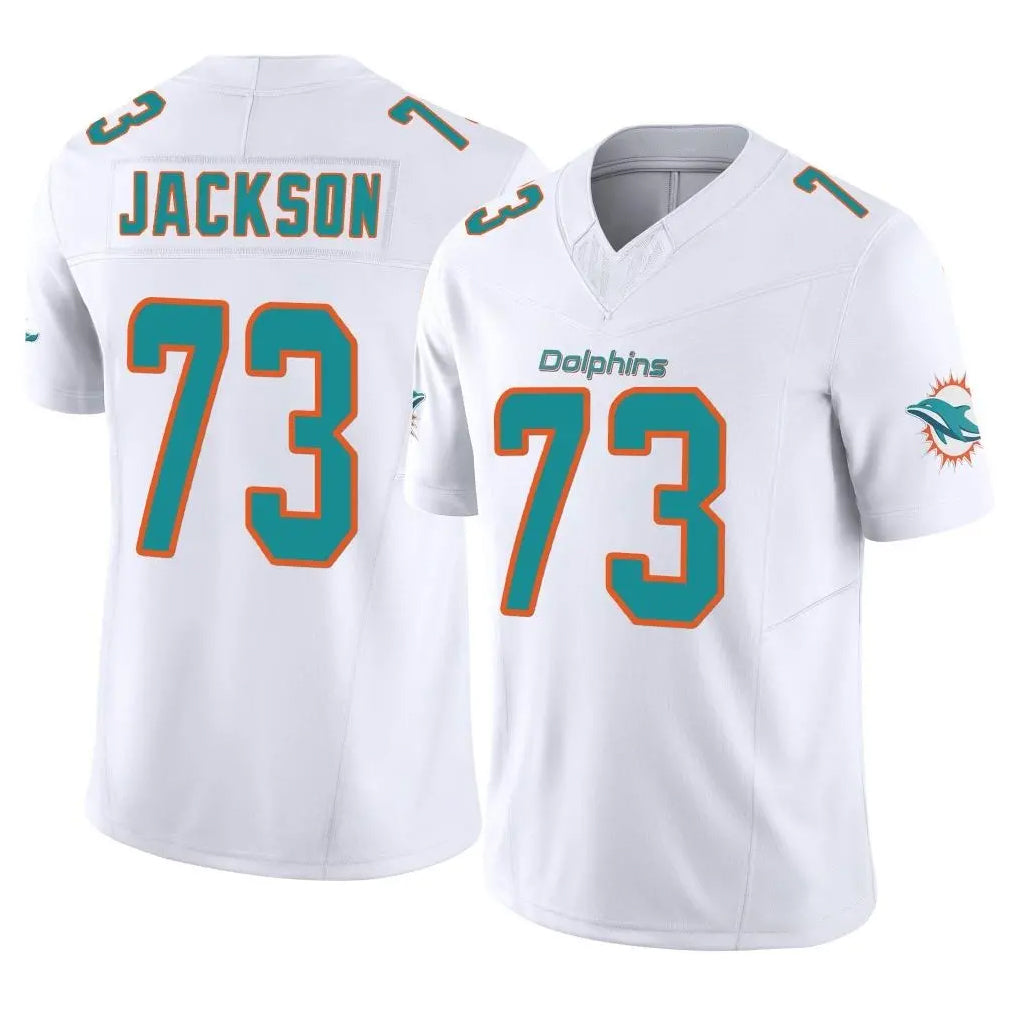 Parkc M.Dolphins #73 Austin Jackson Player White Limited Vapor F.U.S.E. Home Game Stitched Jerseys