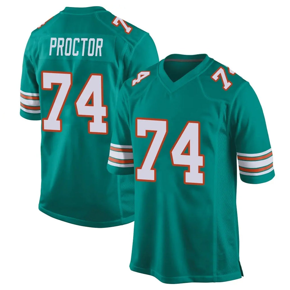 Parkc M.Dolphins #74 Kadyn Proctor Player Aqua Alternate Home Game Stitched Jerseys