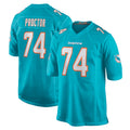Parkc M.Dolphins #74 Kadyn Proctor Player Aqua Home Game Stitched Jerseys