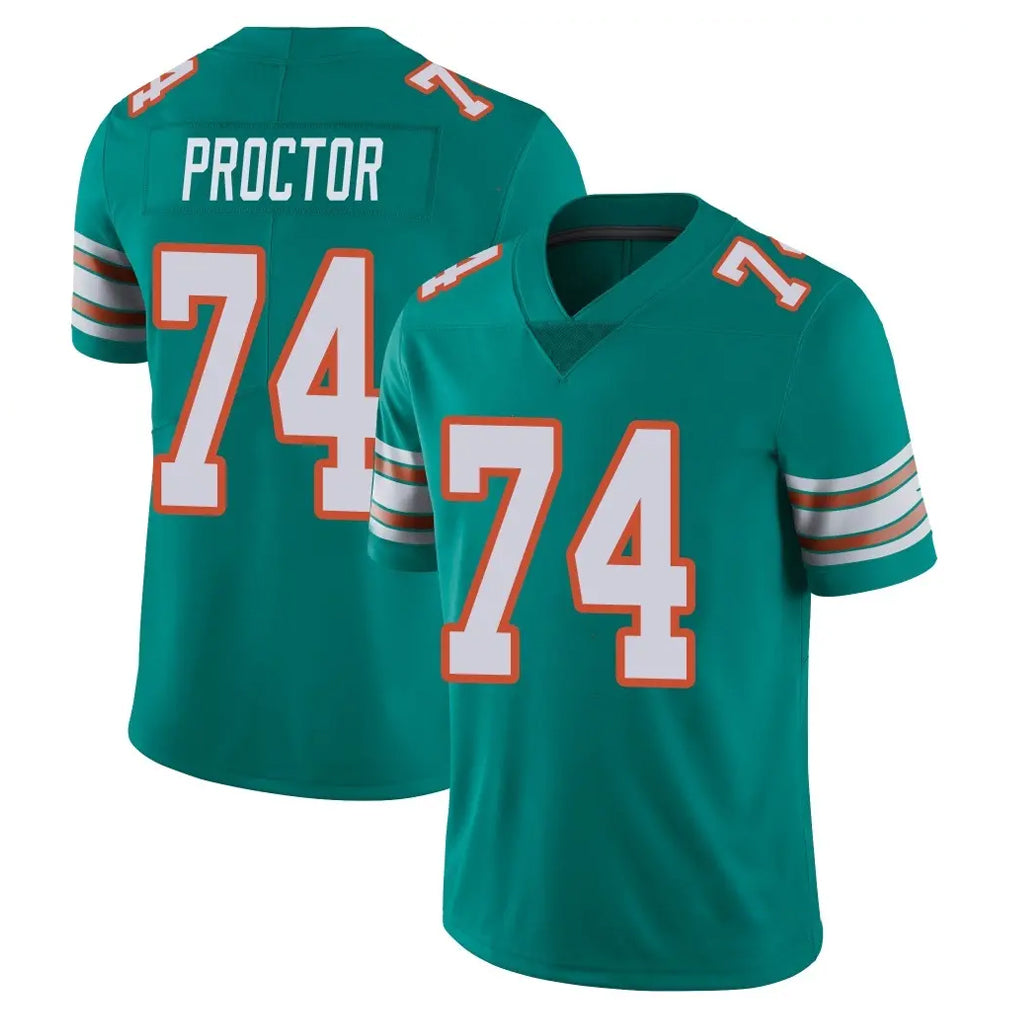 Parkc M.Dolphins #74 Kadyn Proctor Player Aqua Limited Alternate Vapor Untouchable Home Game Stitched Jerseys