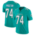 Parkc M.Dolphins #74 Kadyn Proctor Player Aqua Limited Vapor Untouchable Home Game Stitched Jerseys