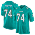 Parkc M.Dolphins #74 Kadyn Proctor Player Aqua Team Color Home Game Stitched Jerseys
