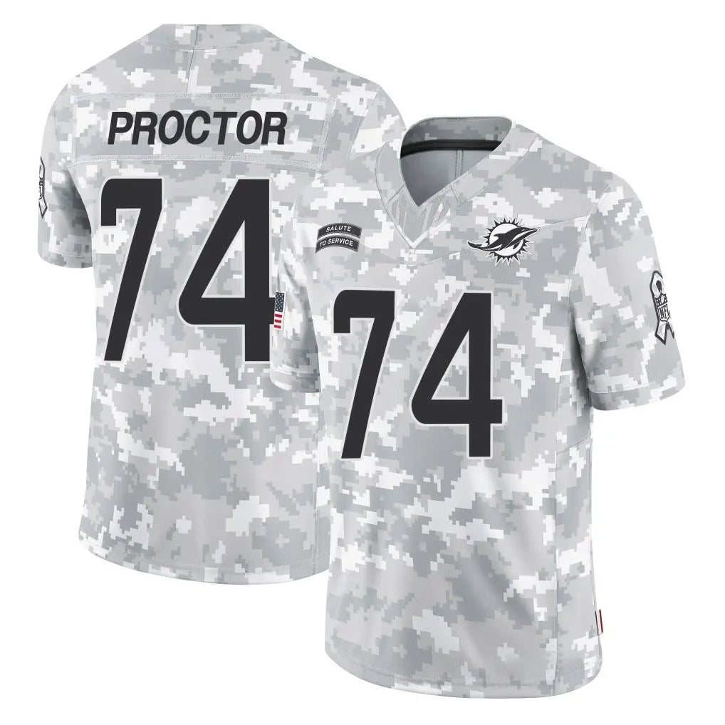 Parkc M.Dolphins #74 Kadyn Proctor Player Arctic Camo Salute To Service Limited Game Stitched Jerseys