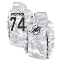 Parkc M.Dolphins #74 Kadyn Proctor Player Arctic Camo Salute to Service Hoodies Limited Game Stitched Jerseys