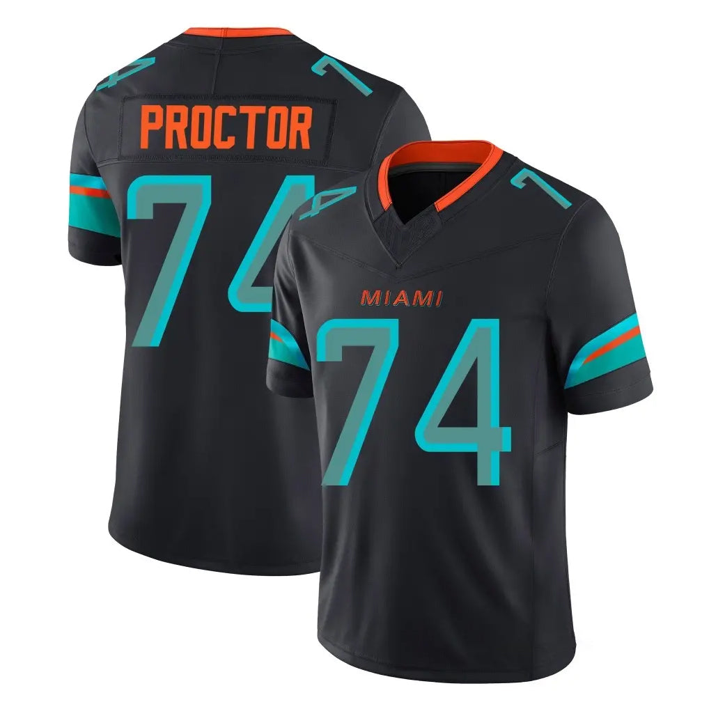 Parkc M.Dolphins #74 Kadyn Proctor Player Black Limited Pitch Rivalries Collection Home Game Stitched Jerseys
