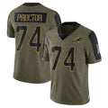 Parkc M.Dolphins #74 Kadyn Proctor Player Olive Salute To Service Limited Game Stitched Jerseys