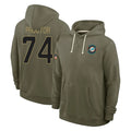 Parkc M.Dolphins #74 Kadyn Proctor Player Olive Salute to Service Pullover Hoodies Limited Stitched Jerseys