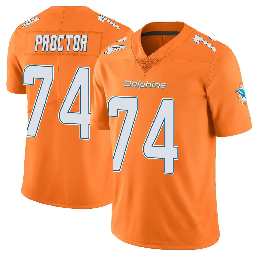 Parkc M.Dolphins #74 Kadyn Proctor Player Orange Limited Home Game Stitched Jerseys