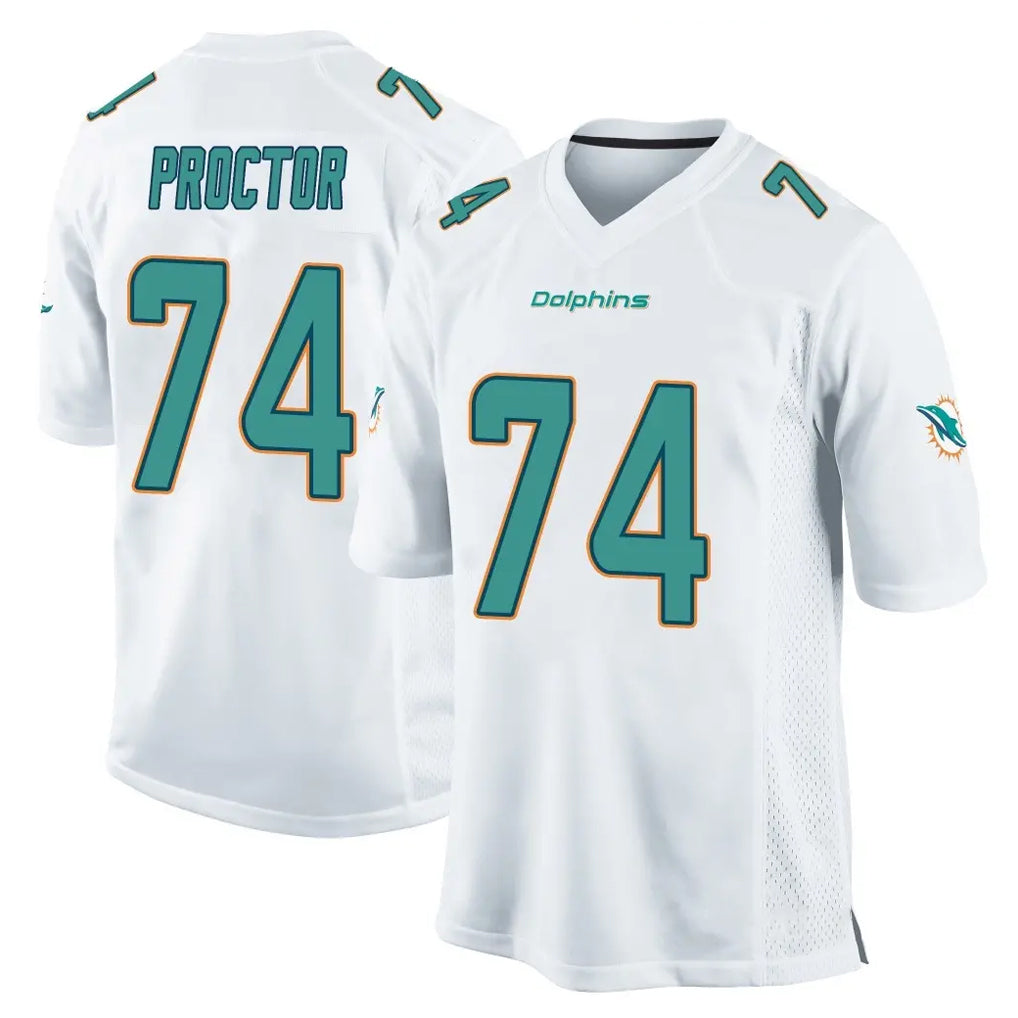Parkc M.Dolphins #74 Kadyn Proctor Player White Home Game Stitched Jerseys