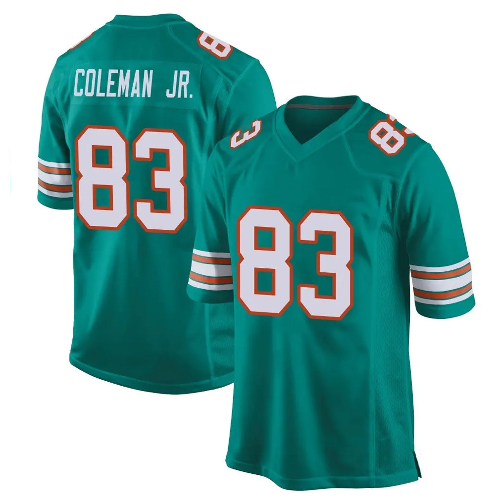 Parkc M.Dolphins #83 Kevin Coleman Jr. Player Aqua Alternate Home Game Stitched Jerseys