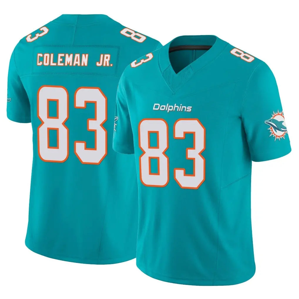 Parkc M.Dolphins #83 Kevin Coleman Jr. Player Aqua Limited Vapor F.U.S.E. Home Game Stitched Jerseys
