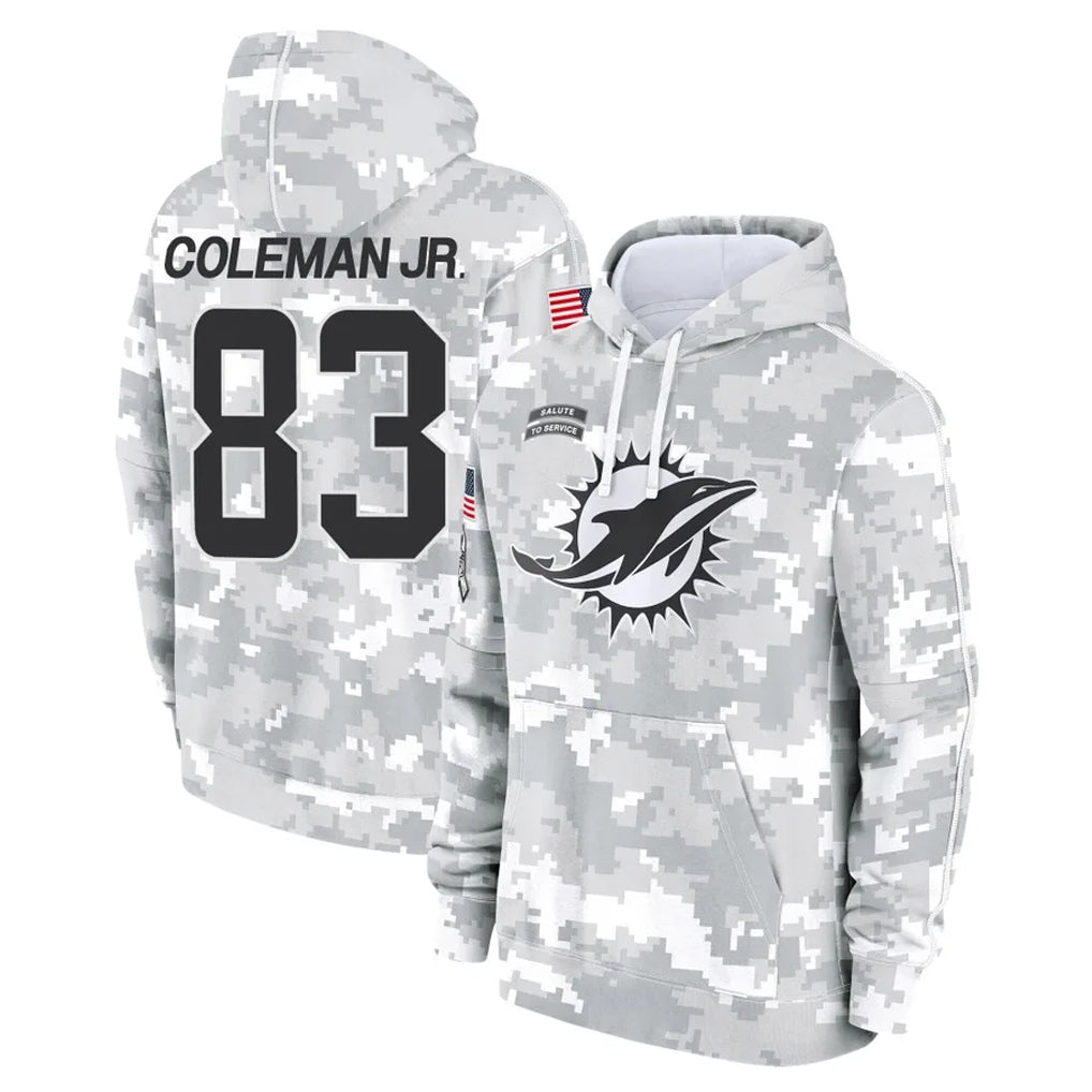 Parkc M.Dolphins #83 Kevin Coleman Jr. Player Arctic Camo Salute to Service Hoodies Limited Game Stitched Jerseys