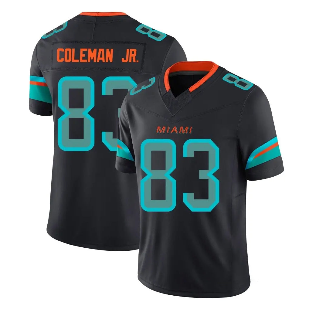 Parkc M.Dolphins #83 Kevin Coleman Jr. Player Black Limited Pitch Rivalries Collection Home Game Stitched Jerseys