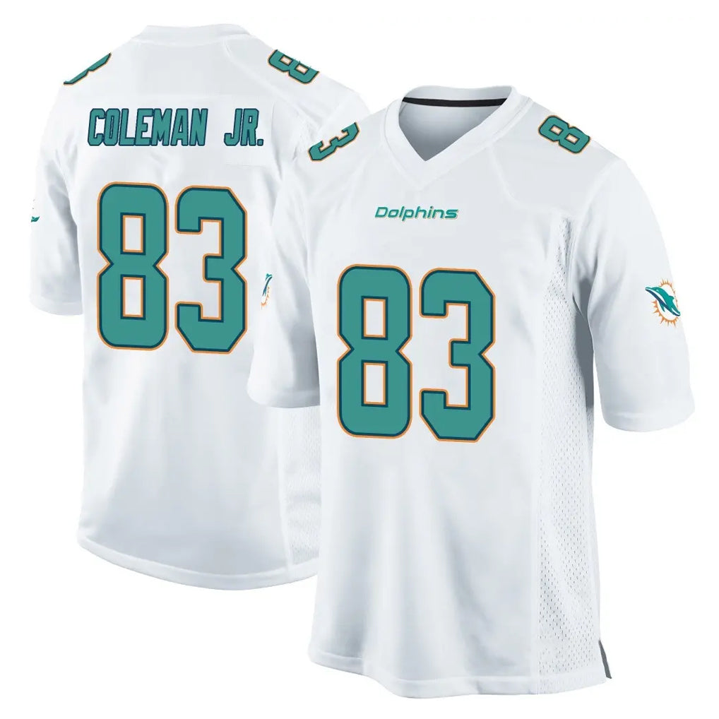 Parkc M.Dolphins #83 Kevin Coleman Jr. Player White Home Game Stitched Jerseys