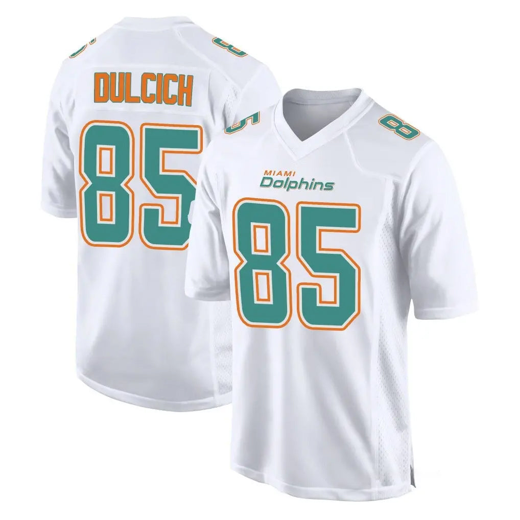 Parkc M.Dolphins #85 Greg Dulcich Player White Fashion Home Game Stitched Jerseys