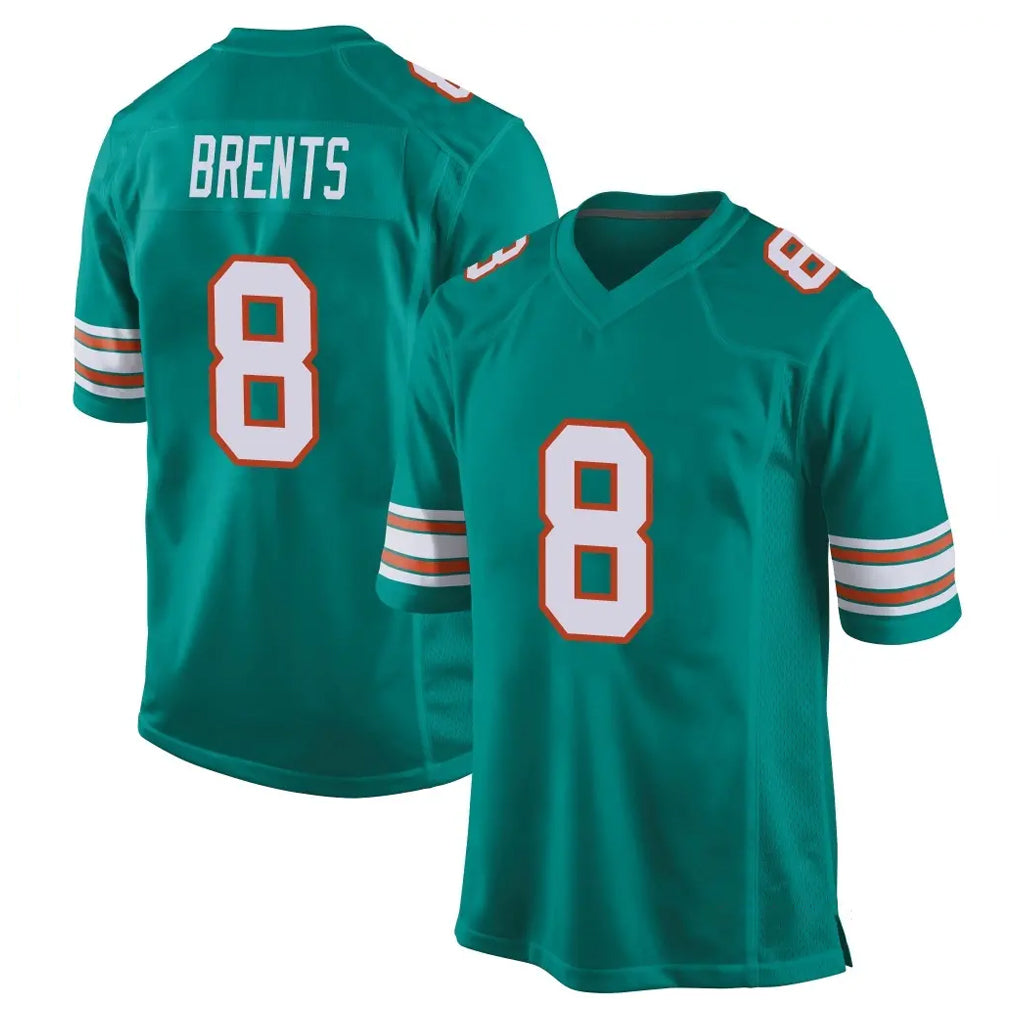 Parkc M.Dolphins #8 JuJu Brents Player Aqua Alternate Home Game Stitched Jerseys