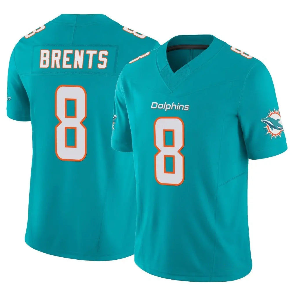 Parkc M.Dolphins #8 JuJu Brents Player Aqua Limited Vapor F.U.S.E. Home Game Stitched Jerseys