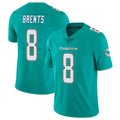 Parkc M.Dolphins #8 JuJu Brents Player Aqua Limited Vapor Untouchable Home Game Stitched Jerseys
