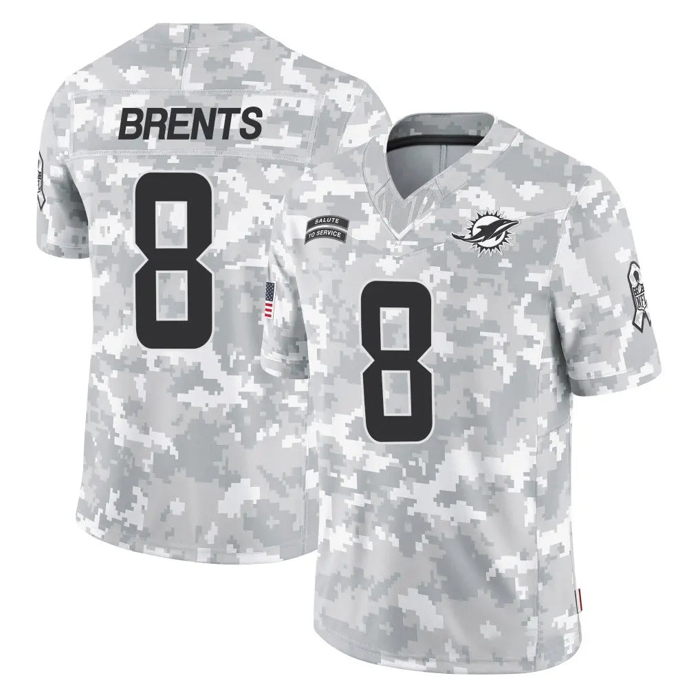 Parkc M.Dolphins #8 JuJu Brents Player Arctic Camo Salute To Service Limited Game Stitched Jerseys