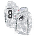 Parkc M.Dolphins #8 JuJu Brents Player Arctic Camo Salute to Service Hoodies Limited Game Stitched Jerseys