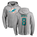 Parkc M.Dolphins #8 JuJu Brents Player Gray LOGO Pullover Hoodies Limited Stitched Jerseys