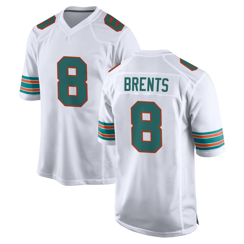 Parkc M.Dolphins #8 JuJu Brents Player White Limited Home Game Stitched Jerseys