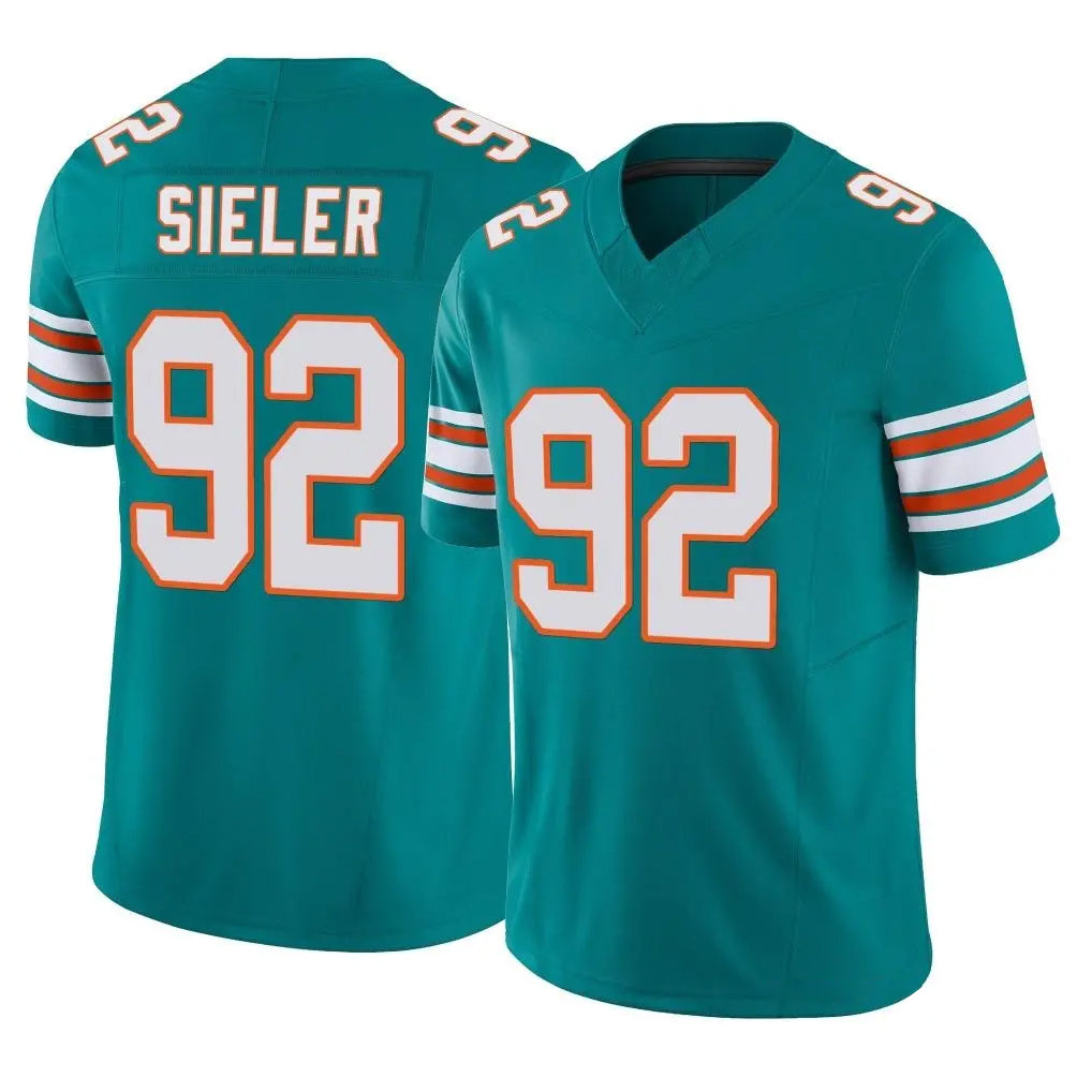 Parkc M.Dolphins #92 Zach Sieler Player Aqua Limited Alternate Vapor F.U.S.E. Home Game Stitched Jerseys