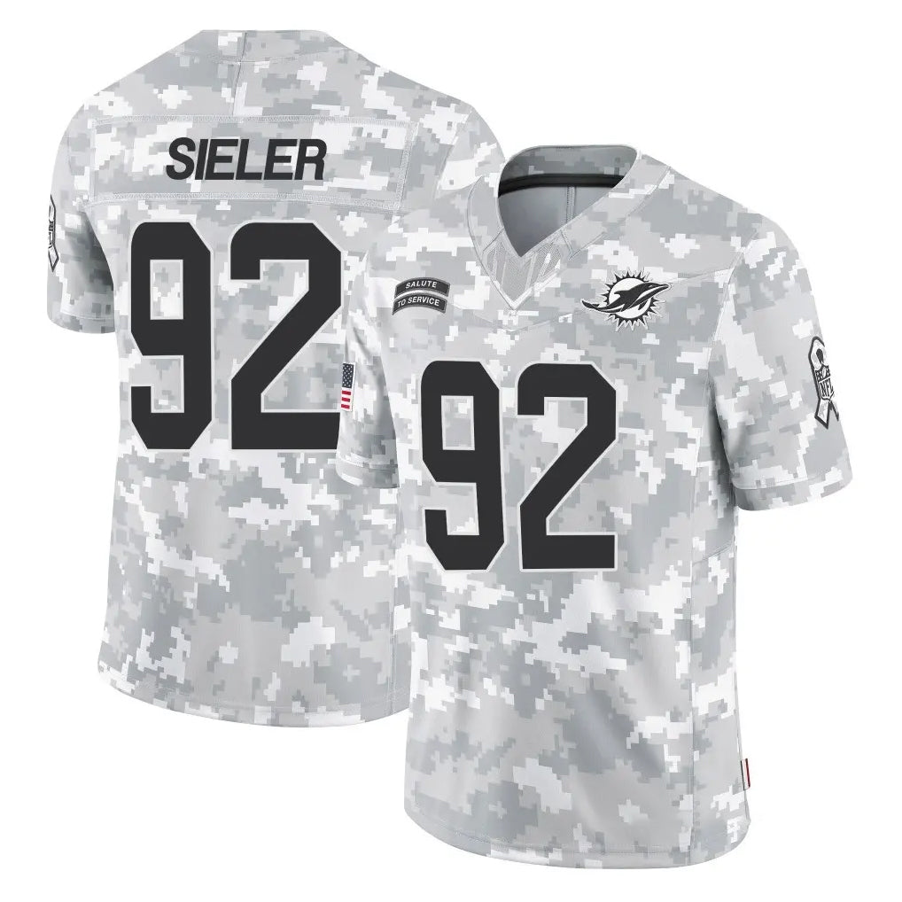 Parkc M.Dolphins #92 Zach Sieler Player Arctic Camo Salute To Service Limited Game Stitched Jerseys
