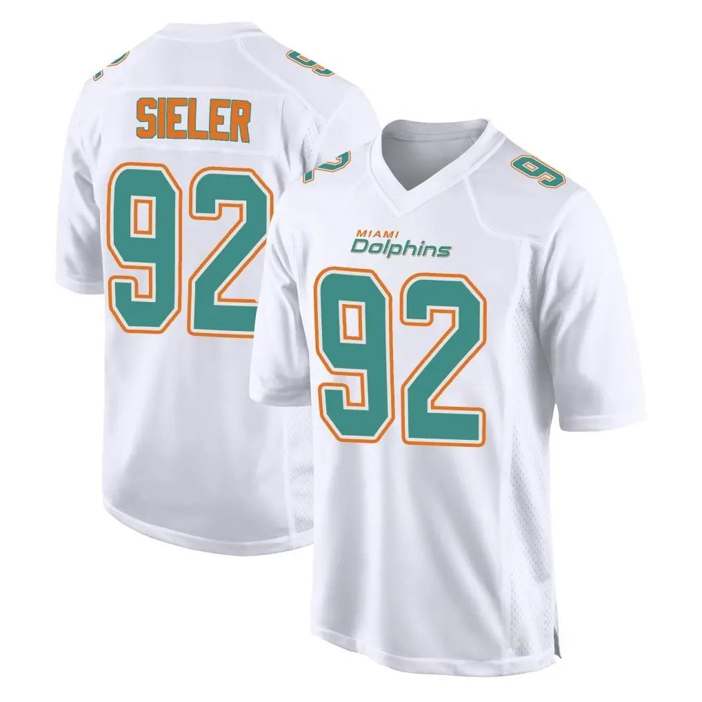 Parkc M.Dolphins #92 Zach Sieler Player White Fashion Home Game Stitched Jerseys
