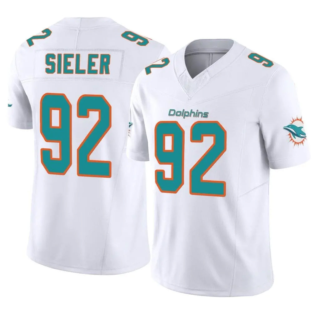 Parkc M.Dolphins #92 Zach Sieler Player White Limited Vapor F.U.S.E. Home Game Stitched Jerseys