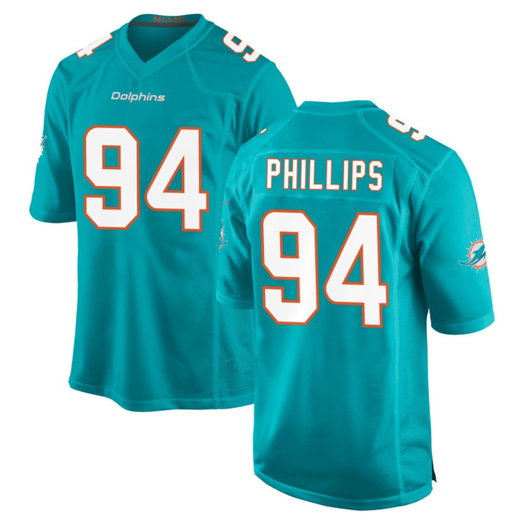 Parkc M.Dolphins #94 Jordan Phillips Player Aqua Home Game Stitched Jerseys