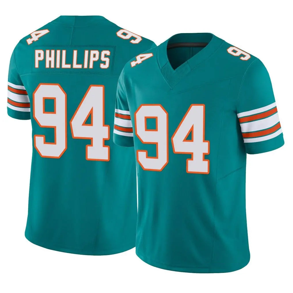 Parkc M.Dolphins #94 Jordan Phillips Player Aqua Limited Alternate Vapor F.U.S.E. Home Game Stitched Jerseys