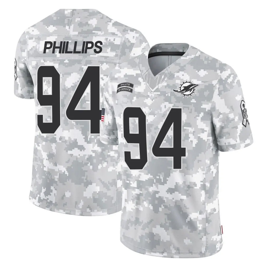 Parkc M.Dolphins #94 Jordan Phillips Player Arctic Camo Salute To Service Limited Game Stitched Jerseys