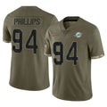 Parkc M.Dolphins #94 Jordan Phillips Player Olive Salute To Service Limited Stitched Jerseys