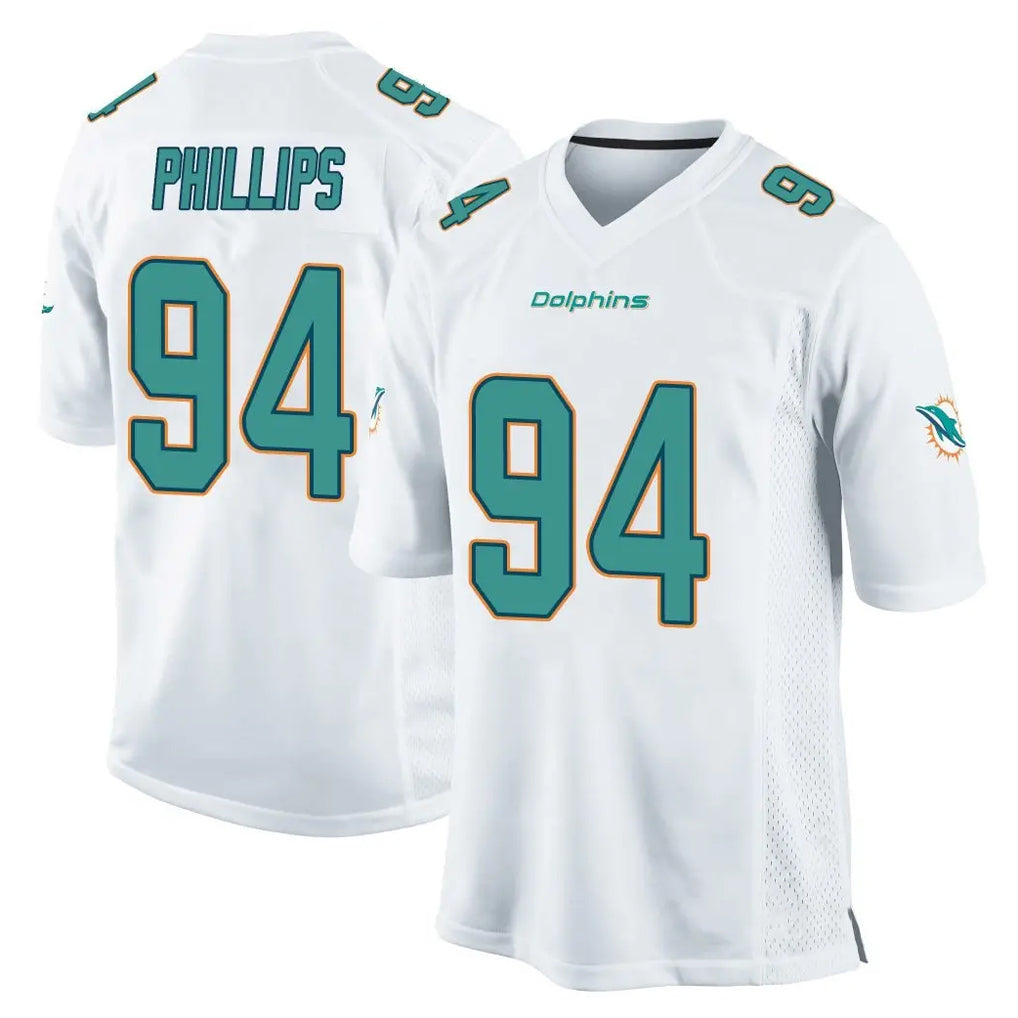 Parkc M.Dolphins #94 Jordan Phillips Player White Home Game Stitched Jerseys