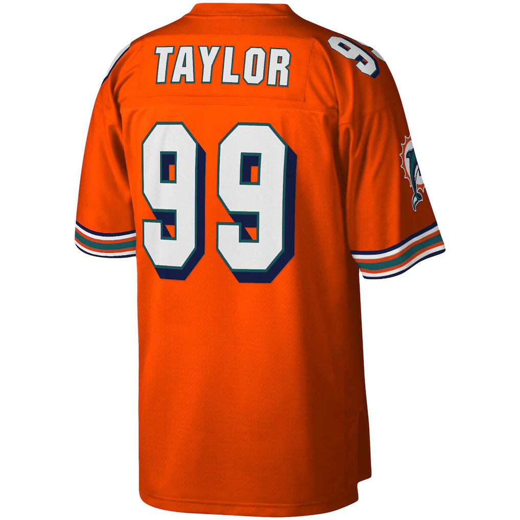 Parkc M.Dolphins #99 Jason Taylor Mitchell & Ness Orange Big & Tall 2004 Retired Player Replica Jersey