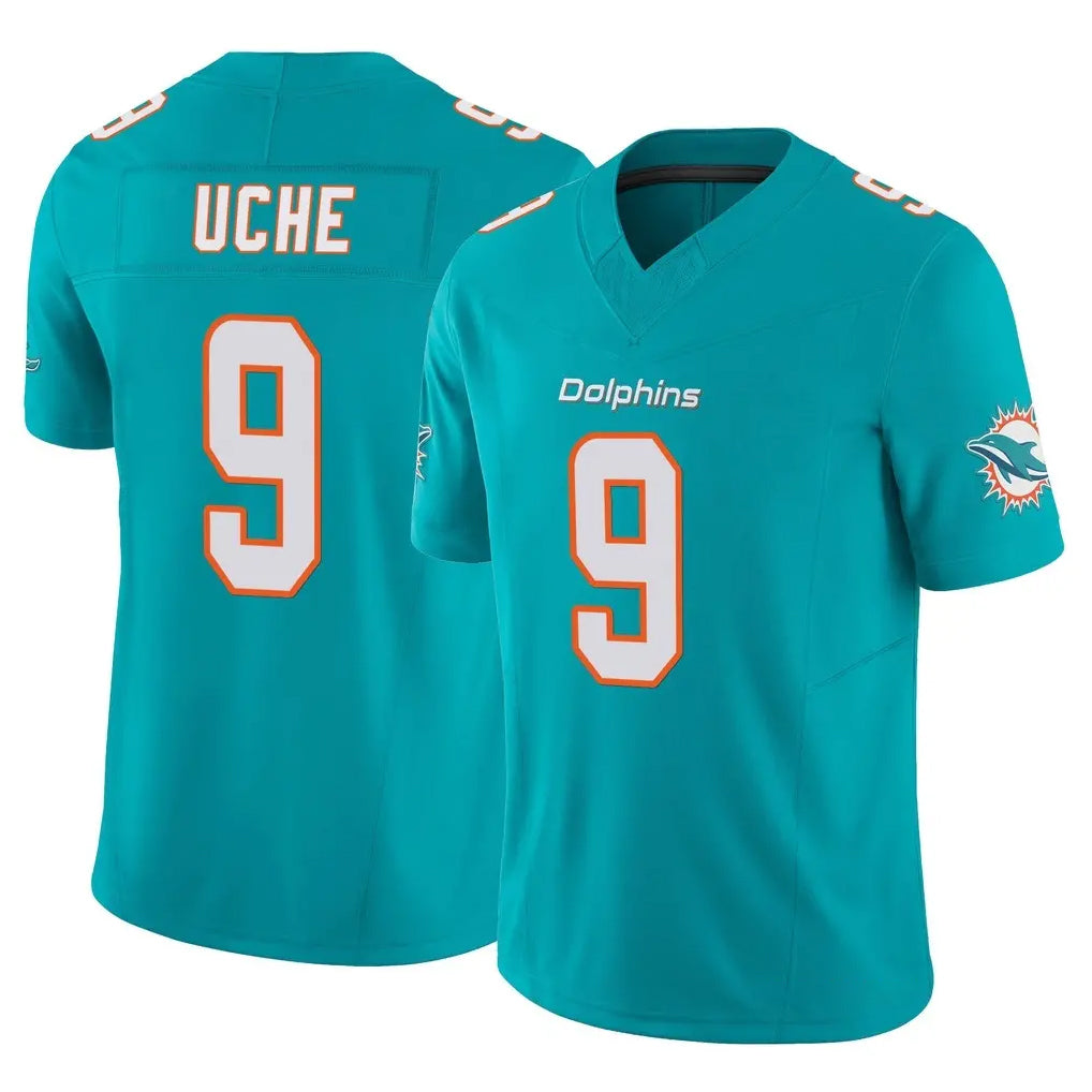Parkc M.Dolphins #9 Joshua Uche Player Aqua Limited Vapor F.U.S.E. Home Game Stitched Jerseys