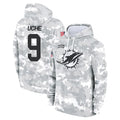 Parkc M.Dolphins #9 Joshua Uche Player Arctic Camo Salute to Service Hoodies Limited Game Stitched Jerseys