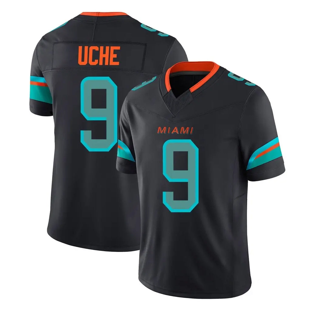 Parkc M.Dolphins #9 Joshua Uche Player Black Limited Pitch Rivalries Collection Home Game Stitched Jerseys