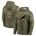 Parkc M.Dolphins #9 Joshua Uche Player Olive Salute to Service Pullover Hoodies Home Game Stitched Jerseys