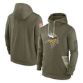 Parkc M.Vikings Olive Salute to Service Pullover Hoodies Blank Player Stitched Jerseys