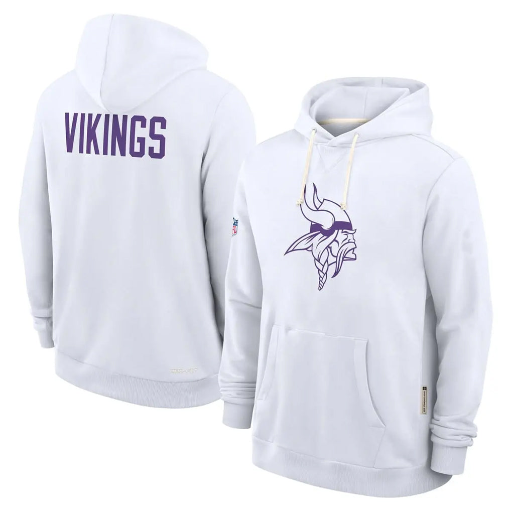 Parkc M.Vikings White LOGO Pullover Hoodies Home Game Blank Player Stitched Jerseys