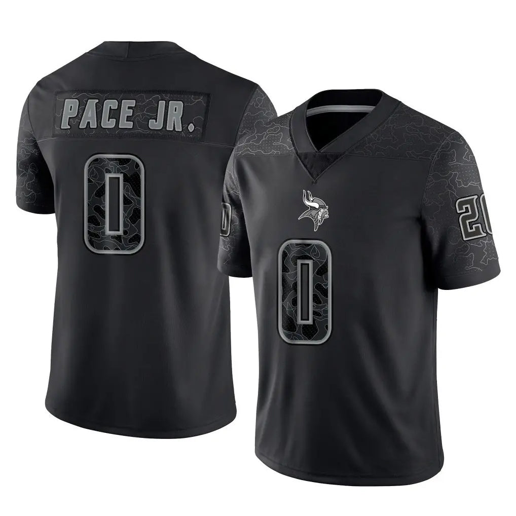 Parkc M.Vikings #0 Ivan Pace Jr. Player Black Reflective LImited Home Game Stitched Jerseys